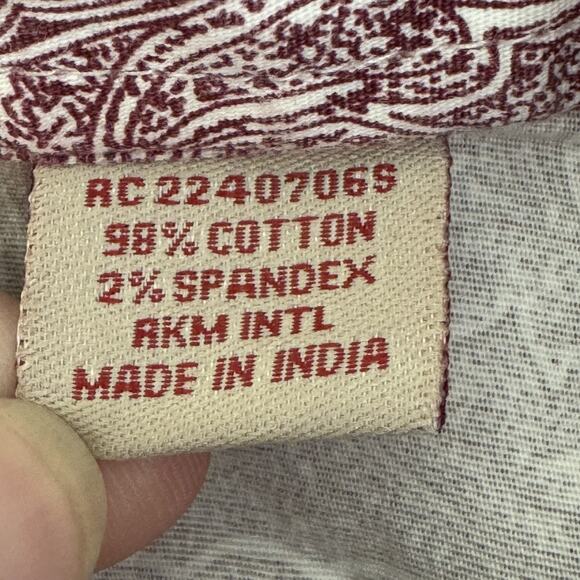 Rafter C Cowboy Collection Shirt Mens XL Red Paisley Pearl Snap Western Rodeo - Picture 11 of 12